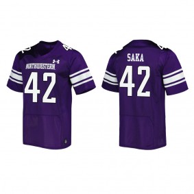 Anto Saka Northwestern Wildcats Under Armour Team Wordmark Replica Football Jersey Purple