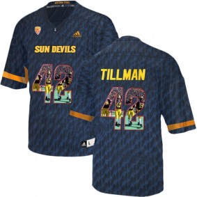 Arizona State Sun Devils #42 Pat Tillman Black Printing Player Portrait NCAA Football Premier Jersey