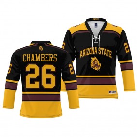 Brian Chambers Arizona State Sun Devils Black Ice Hockey NIL Jersey