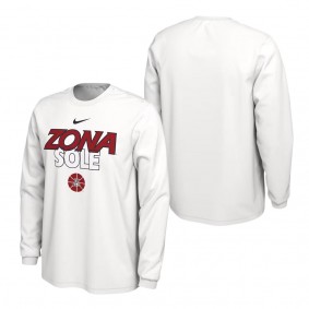 Arizona Wildcats On Court Long Sleeve T-Shirt White