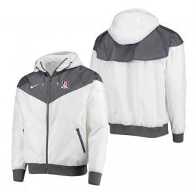 Arizona Wildcats Windrunner Raglan Full-Zip Hoodie Jacket White