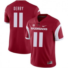 Arkansas Razorbacks Football #11 Cardinal College A.J. Derby 2018 Game Jersey