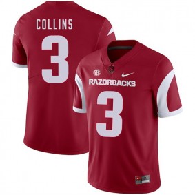 Arkansas Razorbacks Football #3 Cardinal College Alex Collins 2018 Game Jersey