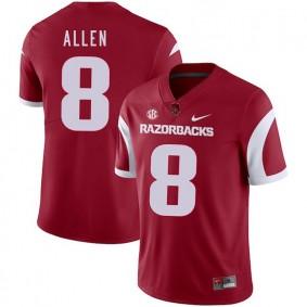 Arkansas Razorbacks Football #8 Cardinal College Austin Allen 2018 Game Jersey