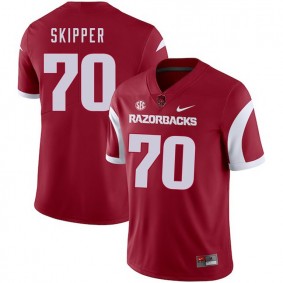 Arkansas Razorbacks Football #70 Cardinal College Dan Skipper 2018 Game Jersey