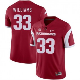 Arkansas Razorbacks Football #33 Cardinal College David Williams 2018 Game Jersey