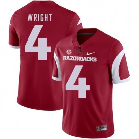 Arkansas Razorbacks Football #4 Cardinal College Jarius Wright 2018 Game Jersey