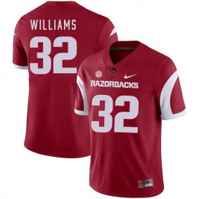 Arkansas Razorbacks Football #32 Cardinal College Jonathan Williams 2018 Game Jersey