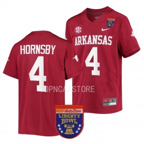 Arkansas Razorbacks 2022 Liberty Bowl Malik Hornsby #4 Cardinal Men's College Football Jersey