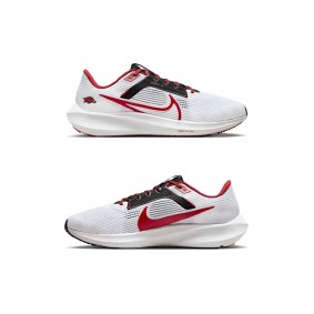 Arkansas Razorbacks Nike Unisex Zoom Pegasus 40 Running Shoes White