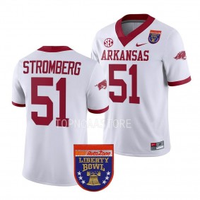 Ricky Stromberg Arkansas Razorbacks 2022 Liberty Bowl College Football Jersey Men's White #51 Uniform