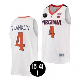 Virginia Cavaliers Armaan Franklin White #4 UVA Strong Jersey Retro Basketball