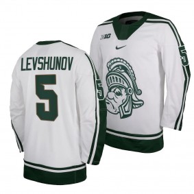 Artyom Levshunov Michigan State Spartans White Replica Hockey Jersey 2023-24