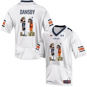 Auburn Tigers #11 Karlos Dansby White Printing Player Portrait NCAA Football Premier Jersey