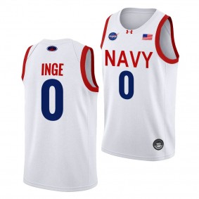 Navy Midshipmen Austin Inge NASA-Themed Basketball uniform White #0 Jersey 2023-24