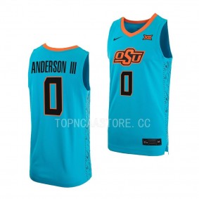 OSU Cowboys Avery Anderson III Turquoise #0 Replica Jersey 2022-23 Alternate Basketball