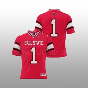 Ball State Cardinals #1 Endzone Football Men Cardinal Jersey ProSphere