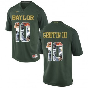 Baylor Bears #10 Rebort Griffin III Green Printing Player Portrait NCAA Football Premier Jersey