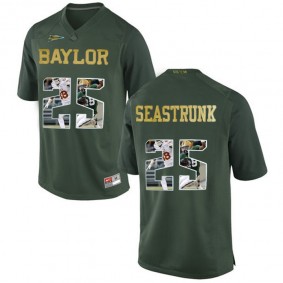 Baylor Bears #25 Lache Seastrunk Green Printing Player Portrait NCAA Football Premier Jersey