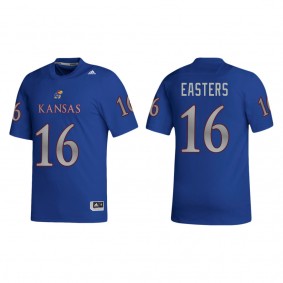 Ben Easters Kansas Jayhawks adidas NIL Replica Football Jersey Royal