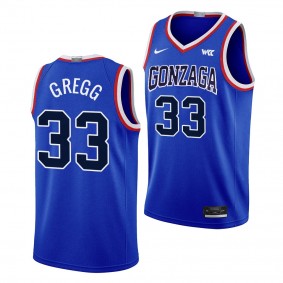 Gonzaga Bulldogs Ben Gregg Throwback Basketball Limited uniform Blue #33 Jersey 2023-24