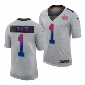 Bengals Ja'Marr Chase Super Bowl LVI Gray NFL Draft Jersey