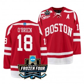 Jay O'Brien Boston University Scarlet 2023 NCAA Frozen Four Ice Hockey Jersey