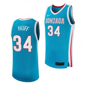 Gonzaga Bulldogs Braden Huff College Basketball Replica uniform Turquoise #34 Jersey 2023-24