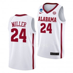 Brandon Miller White 2023 NCAA March Madness Alabama Crimson Tide mens Basketball Jersey