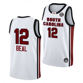 South Carolina Gamecocks Brea Beal White #12 Women's Basketball Jersey Home Unisex