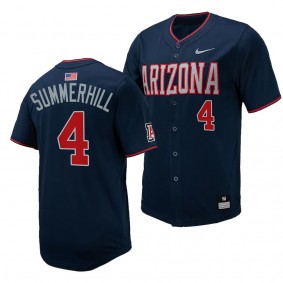 Brendan Summerhill Arizona Wildcats #4 Replica Baseball Navy Full-Button Jersey