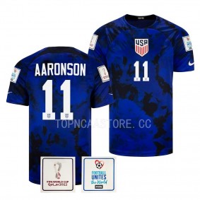 Brenden Aaronson USMNT #11 FIFA World Cup 2022 Blue Qatar Jersey