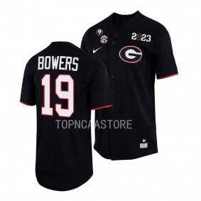 2022 National Champions Brock Bowers Georgia Bulldogs #19 Black Baseball Shirt Jersey Men