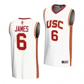 USC Trojans Bronny James White #6 NIL Lightweight Fashion Jersey Player Basketball Men