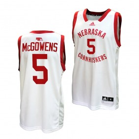 Nebraska Huskers Bryce McGowens College Basketball Home uniform White #5 Jersey