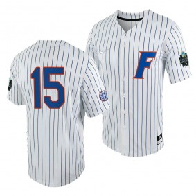 BT Riopelle Florida Gators #15 White Royal 2023 College World Series NCAA Baseball Jersey