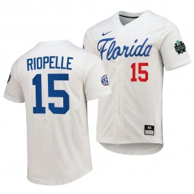 Florida Gators BT Riopelle 2023 College World Series White #15 Jersey NCAA Baseball