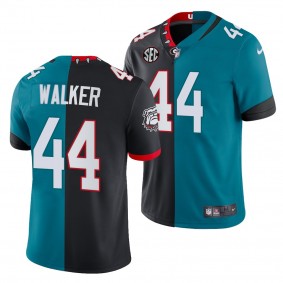 Bulldogs X Jaguars #44 Travon Walker 2022 NFL Draft Black Teal Split Limited Jersey