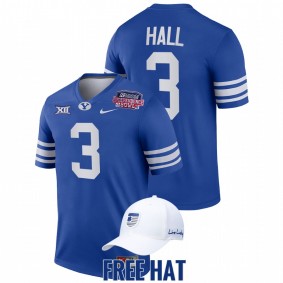 BYU Cougars #3 Jaren Hall 2021 Independence Bowl Men Royal Jersey CFP