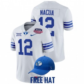 BYU Cougars Puka Nacua #12 Free Hat Jersey White 2021 Independence Bowl