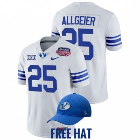 BYU Cougars Tyler Allgeier #25 Free Hat Jersey White 2021 Independence Bowl