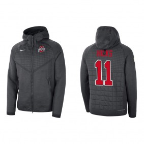 C.J. Hicks Ohio State Buckeyes Nike 2022 College Football Playoff Media Night Tech Fleece Full-Zip Hoodie Anthracite