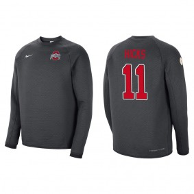 C.J. Hicks Ohio State Buckeyes Nike 2022 College Football Playoff Media Night Tech Fleece Pullover Sweatshirt Anthracite