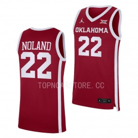 C.J. Noland #22 Oklahoma Sooners Away Basketball Replica Jersey 2022-23 Crimson