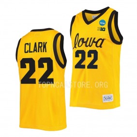 Caitlin Clark Iowa Hawkeyes 2023 NCAA March Madness Womens Basketballgold Jersey