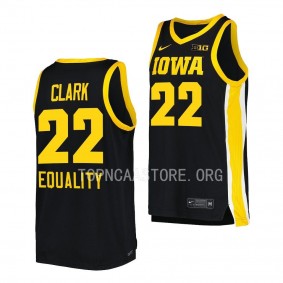 Caitlin Clark Iowa Hawkeyes #22 Black Women's Basketball Jersey Equality