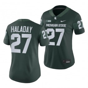 Michigan State Spartans Cal Haladay #27 College Football 2023 Game Green Jersey Women's