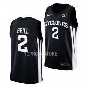 Iowa State Cyclones Caleb Grill College Basketball uniform Black #2 Jersey 2022-23