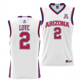 Caleb Love Arizona Wildcats #2 White NIL Basketball Jersey Unisex Lightweight