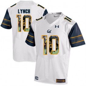 California Golden Bears #10 White Player Portrait Football Marshawn Lynch Jersey